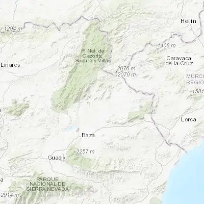 Map showing location of Huéscar (37.811040, -2.541160)