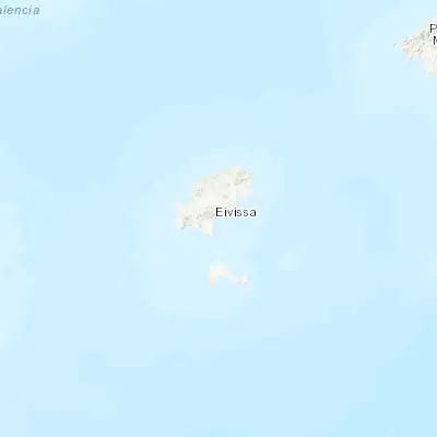 Map showing location of Ibiza (38.908830, 1.432960)