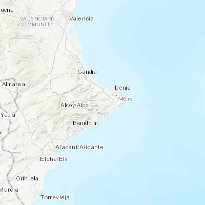 Map showing location of Jalón (38.740630, -0.011290)