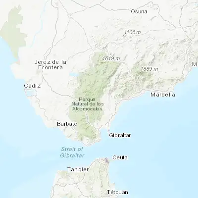 Map showing location of Jimena de la Frontera (36.435170, -5.453870)