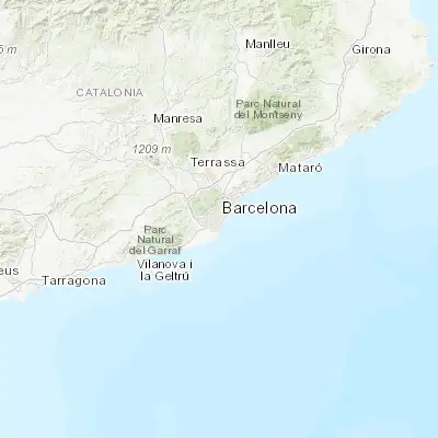 Map showing location of la Font de la Guatlla (41.369780, 2.144860)