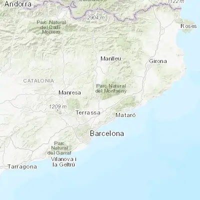 Map showing location of la Garriga (41.683330, 2.283330)
