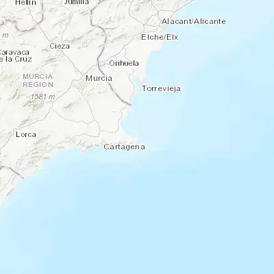 Map showing location of La Manga del Mar Menor (37.641290, -0.716510)