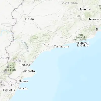 Map showing location of La Pineda (41.076250, 1.185150)