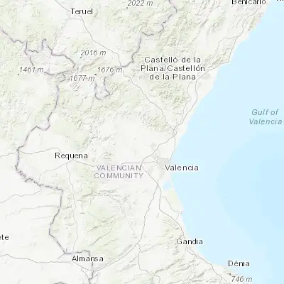 Map showing location of La Pobla de Vallbona (39.597470, -0.554680)