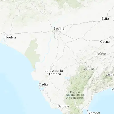 Map showing location of Las Cabezas de San Juan (36.983800, -5.939330)