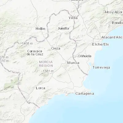 Map showing location of Las Torres de Cotillas (38.028220, -1.241880)