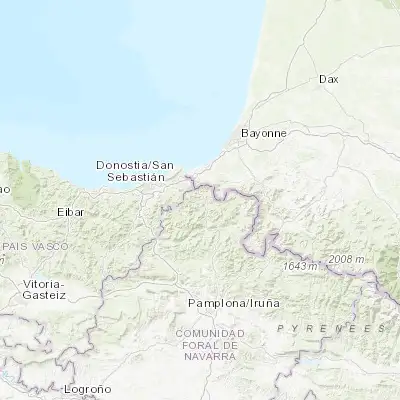 Map showing location of Lesaka (43.250000, -1.700000)