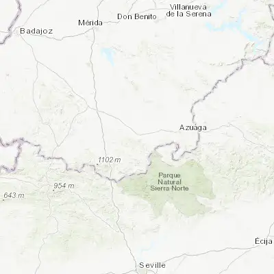 Map showing location of Llerena (38.233330, -6.016670)