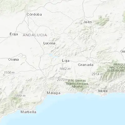 Map showing location of Loja (37.168870, -4.151290)