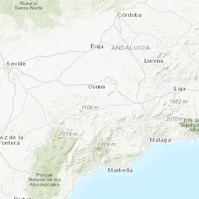 Map showing location of Los Corrales (37.099180, -4.984290)