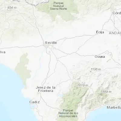Map showing location of Los Molares (37.157040, -5.718020)