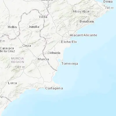 Map showing location of Los Montesinos (38.028220, -0.745010)
