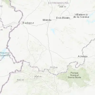 Map showing location of Los Santos de Maimona (38.450000, -6.383330)