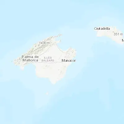 Map showing location of Manacor (39.569640, 3.209550)