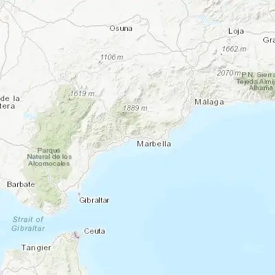 Map showing location of Marbella (36.515430, -4.885830)