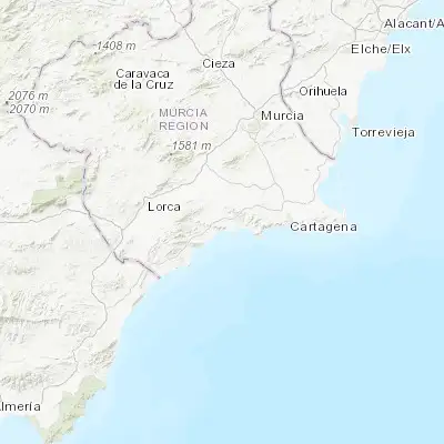 Map showing location of Mazarrón (37.599200, -1.314930)