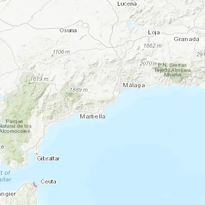 Map showing location of Mijas (36.595750, -4.637280)