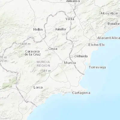 Map showing location of Molina de Segura (38.054560, -1.207630)