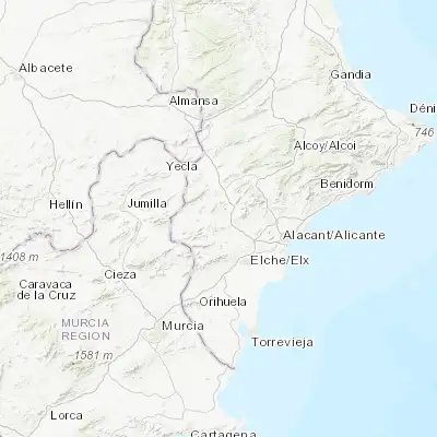 Map showing location of Monóvar (38.438090, -0.840620)