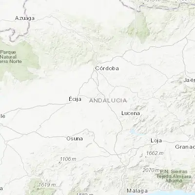 Map showing location of Montalbán de Córdoba (37.579960, -4.749350)