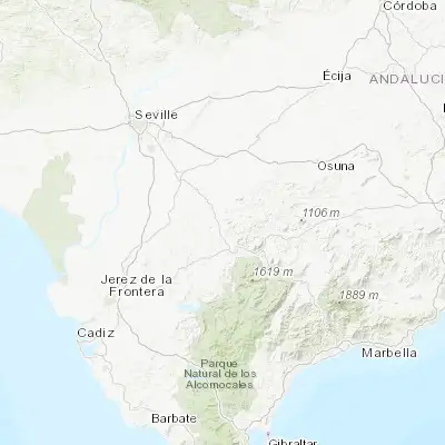 Map showing location of Montellano (36.995310, -5.571450)