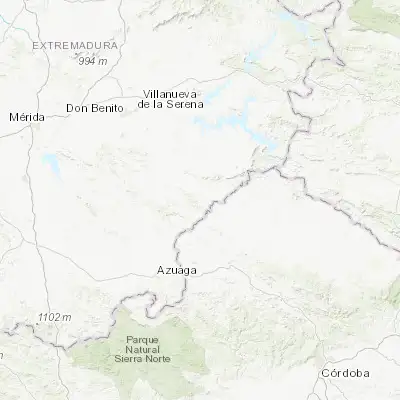 Map showing location of Monterrubio de la Serena (38.588760, -5.445690)