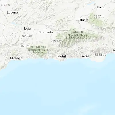 Map showing location of Motril (36.750660, -3.517900)