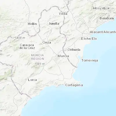 Map showing location of Murcia (37.987040, -1.130040)