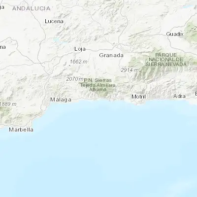 Map showing location of Nerja (36.752780, -3.874400)