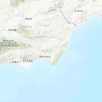 Map showing location of Níjar (36.966550, -2.205950)