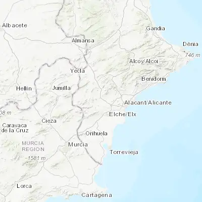 Map showing location of Novelda (38.384790, -0.767730)