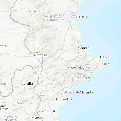 Map showing location of Ontinyent (38.821910, -0.606030)