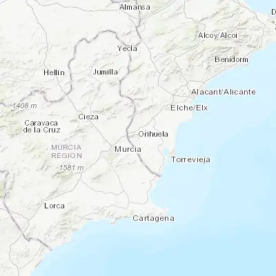 Map showing location of Orihuela (38.084830, -0.944010)