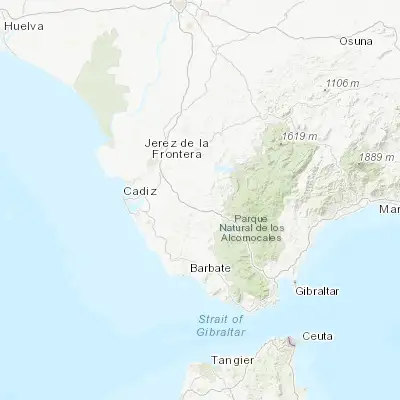 Map showing location of Paterna de Rivera (36.522460, -5.865780)
