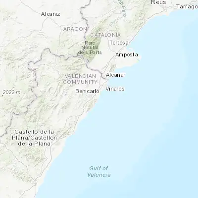 Map showing location of Peníscola (40.357400, 0.406920)