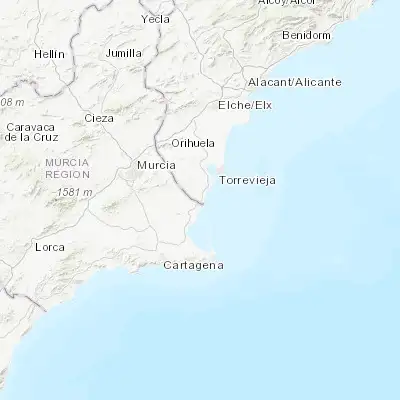 Map showing location of Pilar de la Horadada (37.865910, -0.792560)