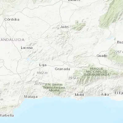 Map showing location of Pinos Puente (37.251090, -3.749670)