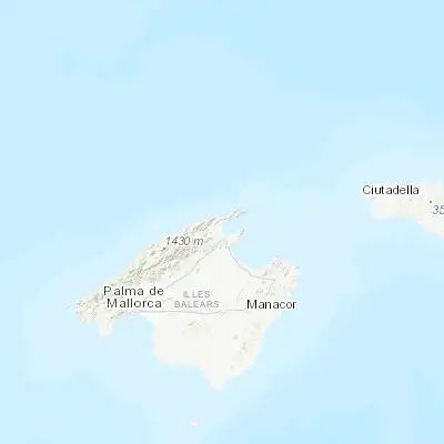 Map showing location of Port de Pollença (39.907500, 3.081400)