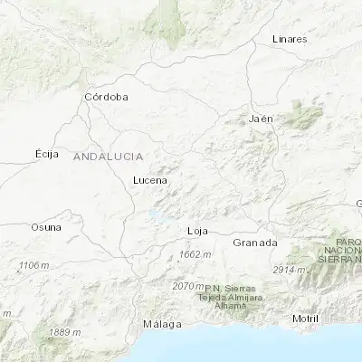 Map showing location of Priego de Córdoba (37.438070, -4.195230)