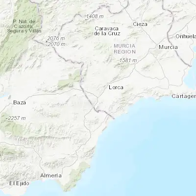 Map showing location of Puerto Lumbreras (37.563290, -1.809740)