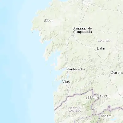 Map showing location of Ribadumia (42.516670, -8.750000)