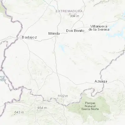 Map showing location of Ribera del Fresno (38.551770, -6.237680)