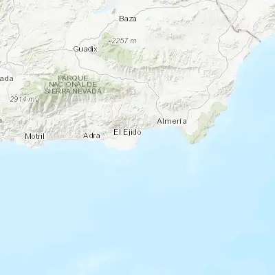 Map showing location of Roquetas de Mar (36.764190, -2.614750)