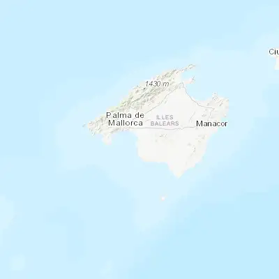 Map showing location of s'Arenal (39.500000, 2.750000)