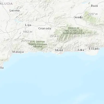 Map showing location of Salobreña (36.742770, -3.587170)