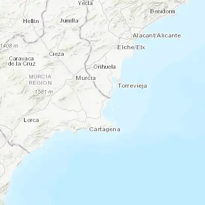 Map showing location of San Javier (37.806260, -0.837360)