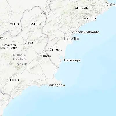 Map showing location of San Miguel de Salinas (37.979720, -0.789040)