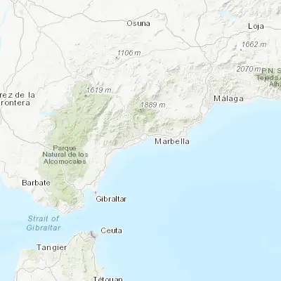 Map showing location of San Pedro de Alcántara (36.488390, -4.991230)