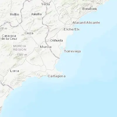 Map showing location of San Pedro del Pinatar (37.835680, -0.791020)